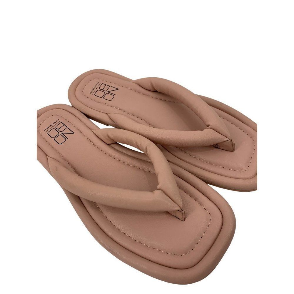 NOBO Women's Size 7 Rose Memory Foam Fluffy Flip Flops Flat Sandals Slides 2628